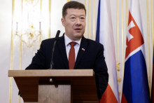 Na snímke predseda Poslaneckej snemovne Parlamentu ČR Tomio Okamura v Bratislave. FOTO: TASR/Martin Baumann