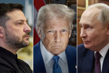 Ukrajinský prezident Volodymyr Zelenskyj, americký prezident Donald Trump, ruský prezident Vladimir Putin. Toto sú hlavní aktéri potenciálnej mierovej dohody vo vojne na Ukrajine. FOTO: TASR/AP, Wikipédia, Reuters