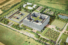 Vizualizácia Národnej nemocnice generála Milana Rastislava Štefánika vo Vajnoroch.