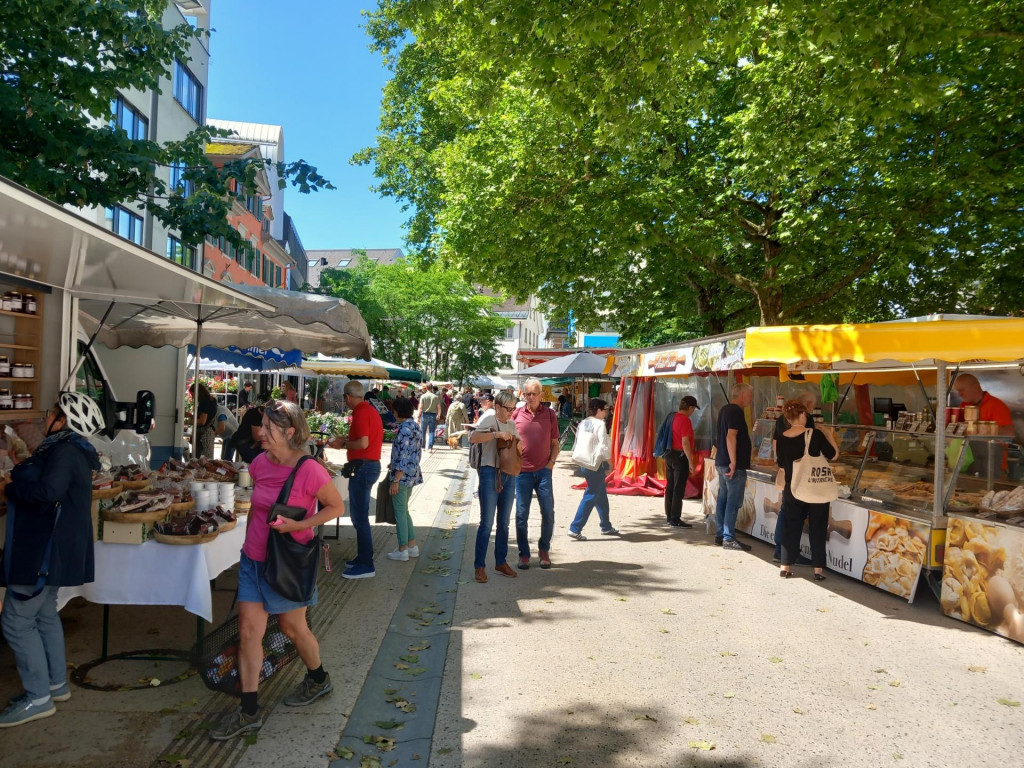 Na trhu v Bregenzi si kúpite zaručene lokálne produkty. FOTO: HN/Pavel Novotný