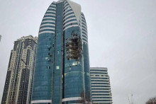 Obchodné centrum Grozny-City po podozrení z útoku dronu. FOTO: TG/Exilenova
