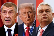 Český premiér Andrej Babiš, americký prezident Donald Trump, maďarský premiér Viktor Orbán. FOTO: REUTERS