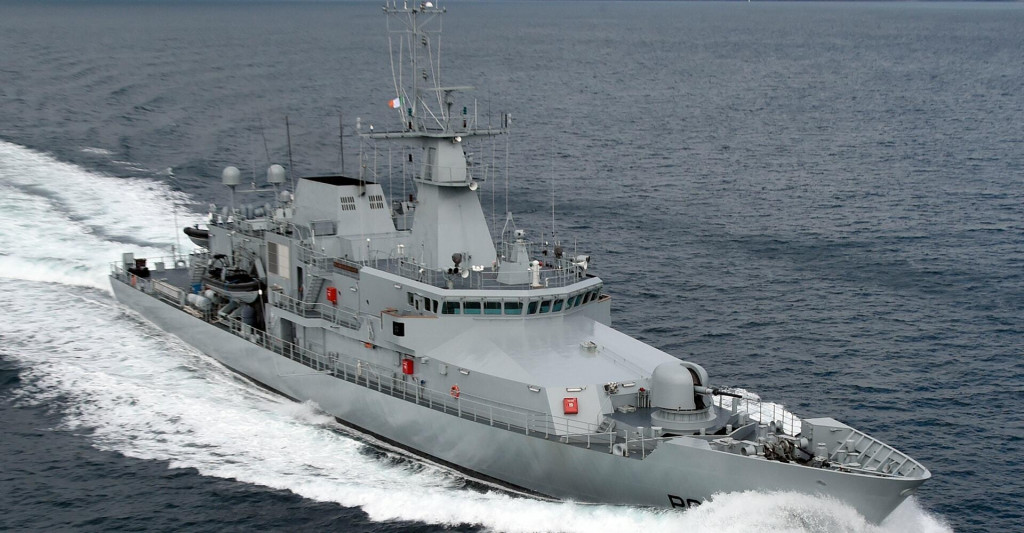 Hliadkové plavidlo írskeho námorníctvo LÉ William Butler Yeats. FOTO: Irish Defense Forces