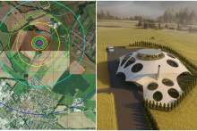 Na sn&iacute;mke je umiestnene zamietnutej spaľovne pri meste Skalica a vizualiz&aacute;cia zariadenia. FOTO: GGES