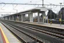 Na snímke železničná stanica v Humennom po ukončení elektrifikácie a komplexnej rekonštrukcii trate Bánovce nad Ondavou – Humenné v Humennom. FOTO: TASR/Roman Hanc