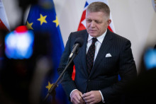 Na sn&iacute;mke predseda vl&aacute;dy Robert Fico. FOTO: TASR/Jakub Kotian