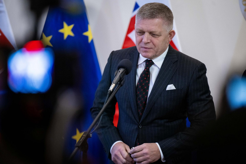 Na sn&iacute;mke predseda vl&aacute;dy Robert Fico. FOTO: TASR/Jakub Kotian