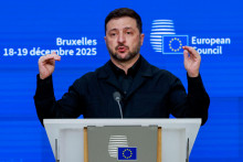 Ukrajinsk&yacute; prezident Volodymyr Zelenskyj v Bruseli. FOTO: REUTERS