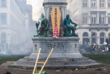 Farm&aacute;ri protestuj&uacute; proti dohode o voľnom obchode medzi E&Uacute; a Mercosurom. FOTO: Reuters
