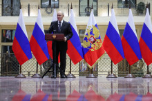 Rusk&yacute; prezident Vladimir Putin. FOTO: Sputnik/Alexander Kazakov/Pool via REUTERS