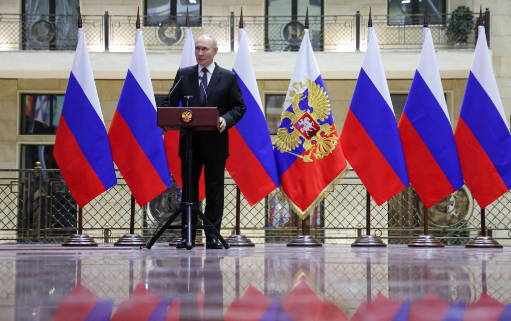 Rusk&yacute; prezident Vladimir Putin. FOTO: Sputnik/Alexander Kazakov/Pool via REUTERS