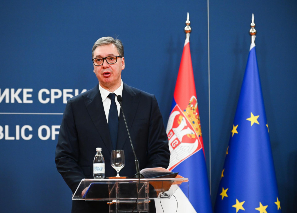 Na sn&iacute;mke prezident Srbskej republiky Aleksandar Vučič. FOTO: TASR/Martin Medňansk&yacute;