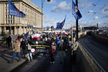 Demon&scaron;tranti v Krakove. FOTO: REUTERS
