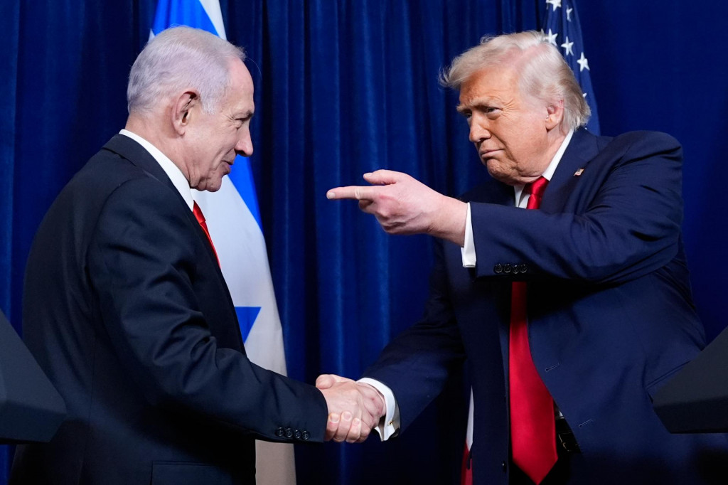 Americk&yacute; prezident Donald Trump a izraelsk&yacute; premi&eacute;r Benjamin Netanjahu. FOTO: TASR/AP
