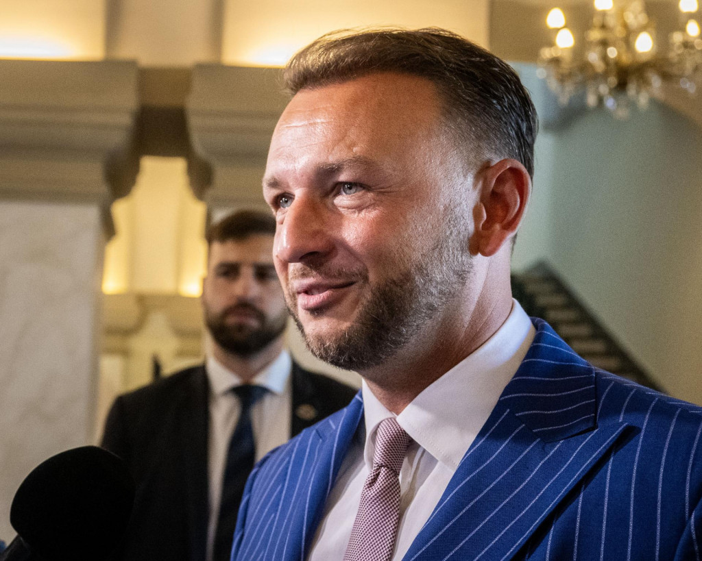 Minister vn&uacute;tra Mat&uacute;&scaron; &Scaron;utaj E&scaron;tok (Hlas-SD). FOTO: TASR/Jakub Kotian