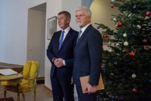 Česk&yacute; prezident Petr Pavel priv&iacute;tal na Pražskom hrade česk&eacute;ho premi&eacute;ra Andreja Babi&scaron;a. FOTO: TASR/Barbora Vizv&aacute;ryov&aacute;