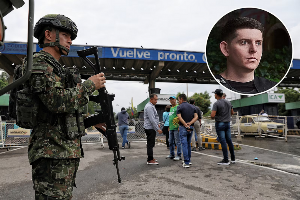 Kolumbijsk&yacute; vojak str&aacute;žiaci na hranici medzi Venezuelou a Kolumbiou potom, čo USA za&uacute;točili na Venezuelu a zajali Nicol&aacute;sa Madura. Americk&yacute; spravodajca Cody Weddle na malej sn&iacute;mke.
FOTO: kol&aacute;ž iDNES.cz, TASR/AP