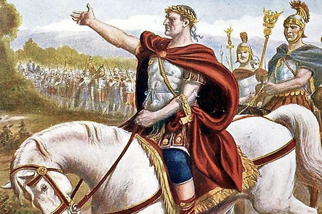 Gaius Iulius Cesar (ilustr&aacute;cia z 19. storočia, nezn&aacute;my autor)