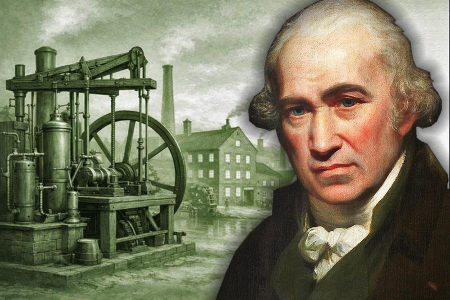 Na úsvite priemyselnej revolúcie. James Watt bol parným strojom posadnutý, na ceste k nemu utŕžil tvrdé údery