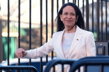 L&iacute;derka venezuelskej opoz&iacute;cie a laure&aacute;tka Nobelovej ceny za mier Mar&iacute;a Corina Machadov&aacute;. FOTO: TASR/AP