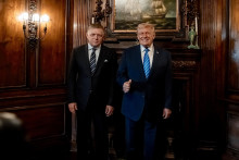 Premi&eacute;r Robert Fico na rokovan&iacute; u americk&eacute;ho prezidenta Donalda Trumpa. FOTO: &Uacute;rad vl&aacute;dy SR