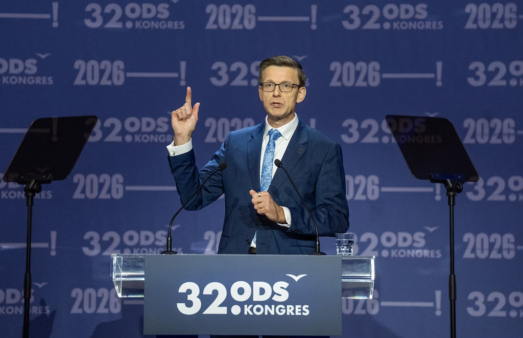 Martin Kupka pred voľbou nov&eacute;ho predsedu ODS na volebnom kongrese v Prahe. (17. janu&aacute;ra 2026) FOTO: Michal Ružička, MAFRA