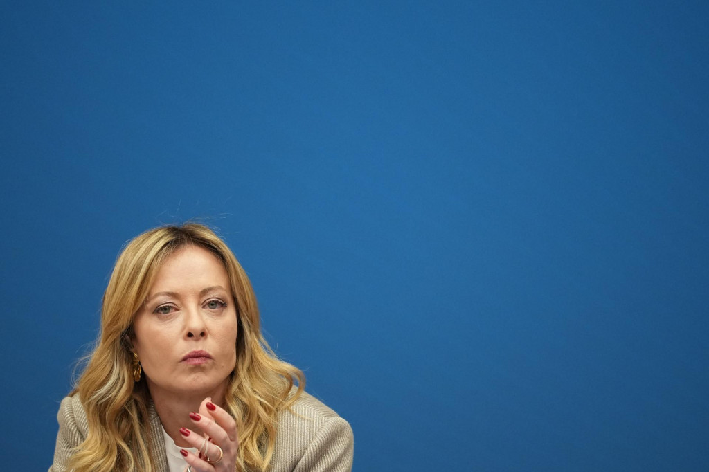 Talianska premi&eacute;rka Giorgia Meloniov&aacute;. FOTO TASR/AP