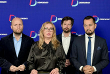 Jaroslav Naď, Zuzana &Scaron;ubov&aacute;, Michal Kiča a Juraj &Scaron;eliga. FOTO: HN/&Aacute;kos Cs&eacute;plő