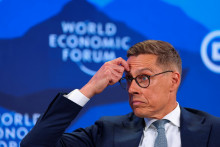 F&iacute;nsky prezident Alexander Stubb na Svetovom ekonomickom f&oacute;re v Davose. FOTO: REUTERS