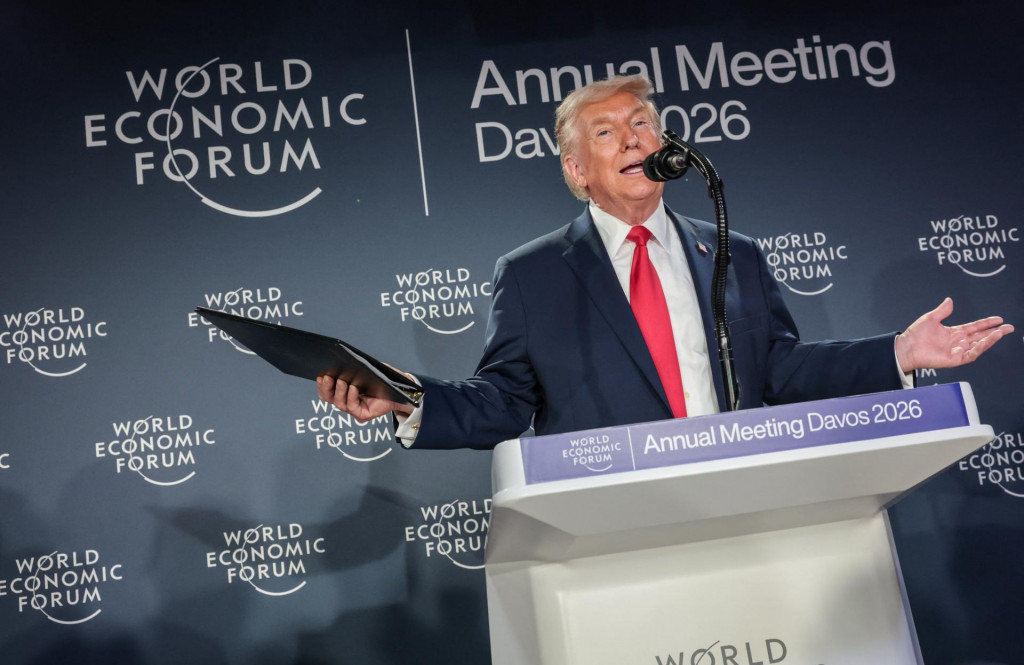 Americk&yacute; prezident Donald Trump rečn&iacute; na Svetovom ekonomickom f&oacute;re v Davose. FOTO: REUTERS