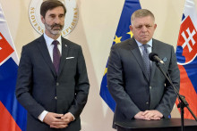 Premi&eacute;r Robert Fico a minister zahraničn&yacute;ch vec&iacute; Juraj Blan&aacute;r. FOTO: HN/Akos Cs&eacute;pl&ouml;