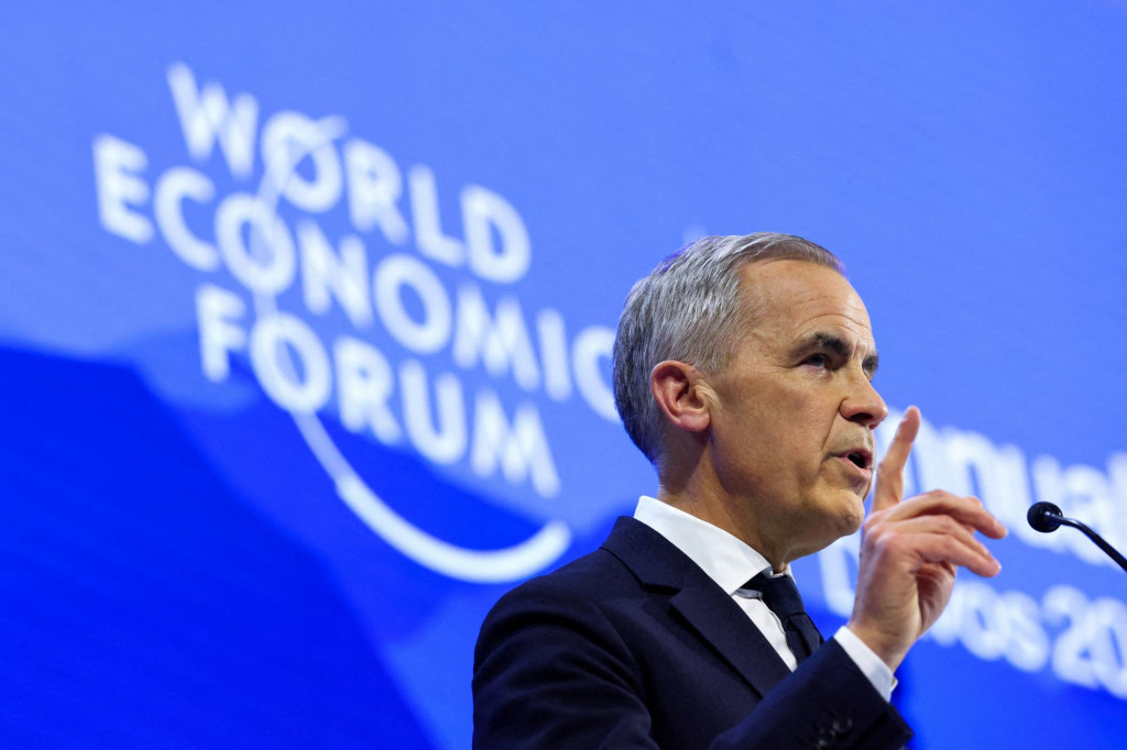 Kanadsk&yacute; premi&eacute;r Mark Carney predniesol na Svetovom ekonomickom f&oacute;re v Davose prelomov&yacute; prejav o novom svetovom poriadku. FOTO: REUTERS