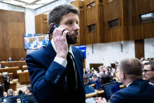 Na sn&iacute;mke opozičn&yacute; poslanec N&aacute;rodnej rady a predseda PS Michal &Scaron;imečka. FOTO: TASR/Jakub Kotian