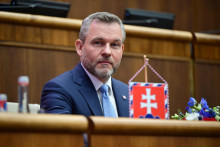 Prezident Peter Pellegrini pred jeho vyst&uacute;pen&iacute;m so spr&aacute;vou o stave republiky v m&aacute;ji minul&eacute;ho roka. FOTO: TASR/J. Nov&aacute;