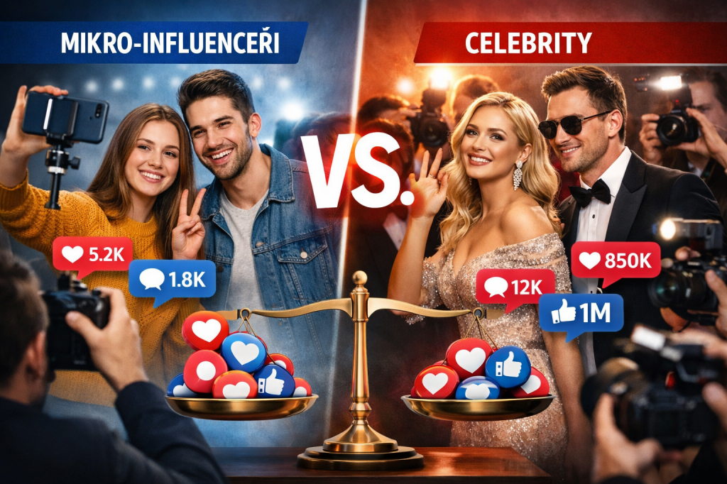 Mikro-influenceri vs. celebrity: Kto prin&aacute;&scaron;a lep&scaron;ie v&yacute;sledky?
