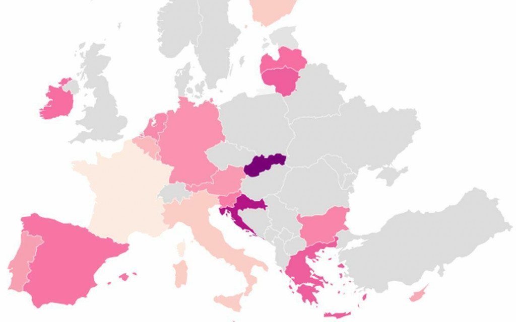 Infl&aacute;cia v krajin&aacute;ch euroz&oacute;ny v janu&aacute;ri. Zdroj: HN