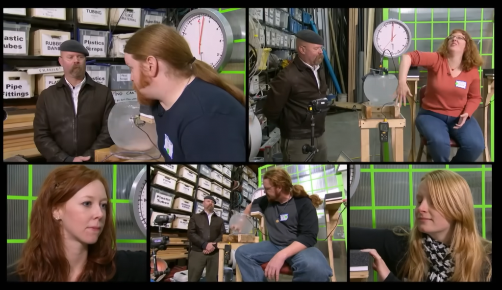 Adam Savage a Jamie Hyneman v bolestivom experimente.