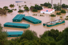 Na sn&iacute;mke zaplaven&aacute; &scaron;panielska obec San Martin del Tesorillo. FOTO: TASR/AP