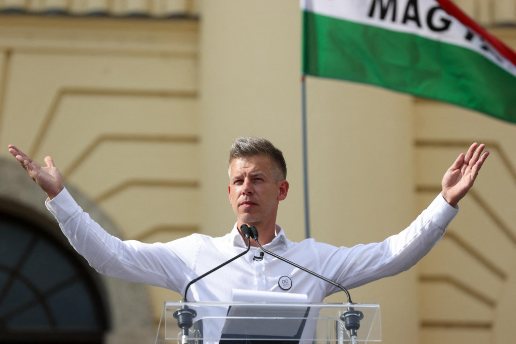 Predseda mimoparlamentnej opozičnej strany TISZA P&eacute;ter Magyar. FOTO: Reuters