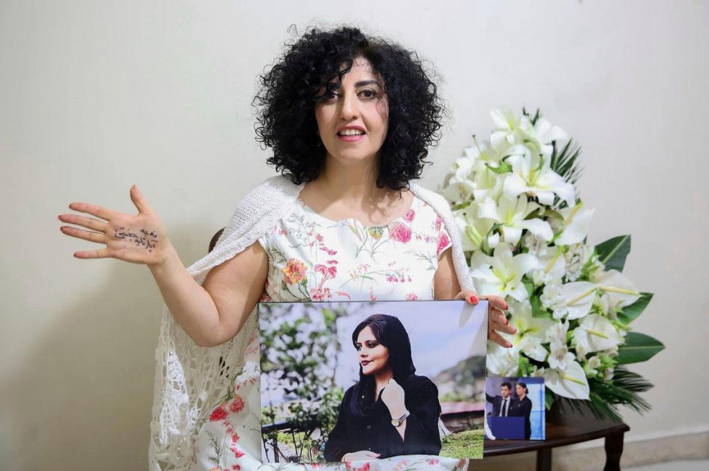 Na arch&iacute;vnej sn&iacute;mke zo 4. decembra 2024 ir&aacute;nska laure&aacute;tka Nobelovej ceny za mier a aktivistku za pr&aacute;va žien Narges Mohammad&iacute;ov&aacute;. FOTO: TASR/AP