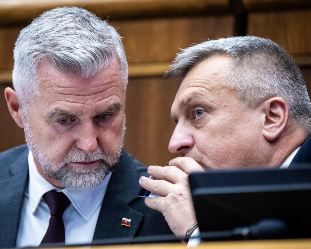 Na sn&iacute;mke podpredsedovia N&aacute;rodnej rady Tibor Ga&scaron;par a Andrej Danko. FOTO: TASR/Jakub Kotian