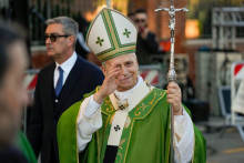 Na sn&iacute;mke p&aacute;pež Lev XIV.. FOTO: TASR/AP