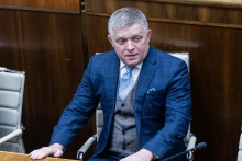 Na sn&iacute;mke predseda vl&aacute;dy Robert Fico. FOTO: TASR/Jakub Kotian