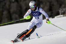 Petra Vlhov&aacute; počas 1. kola slalomu na zimn&yacute;ch olympijsk&yacute;ch hr&aacute;ch. FOTO: TASR/M. Baumann