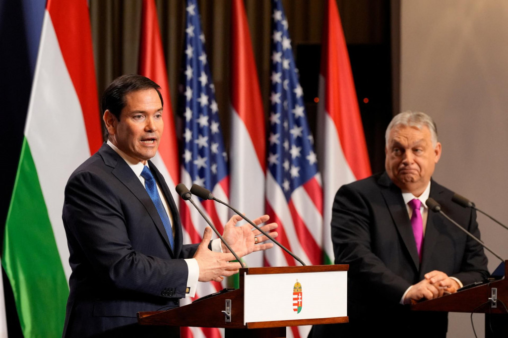 Americk&yacute; minister zahraničn&yacute;ch vec&iacute; Marco Rubio a maďarsk&yacute; premi&eacute;r Viktor Orb&aacute;n. FOTO: Reuters