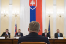 Robert Fico počas svojho vypočutia na post &uacute;stavn&eacute;ho s&uacute;dcu pred &uacute;stavnopr&aacute;vnym v&yacute;borom v roku 2019. FOTO: TASR/M. Baumann