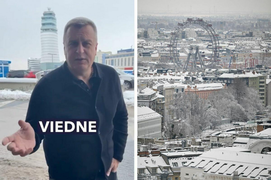 Andrej Danko a zasnežen&aacute; Viedeň. FOTO: Facebook Andreja Danka/Reuters