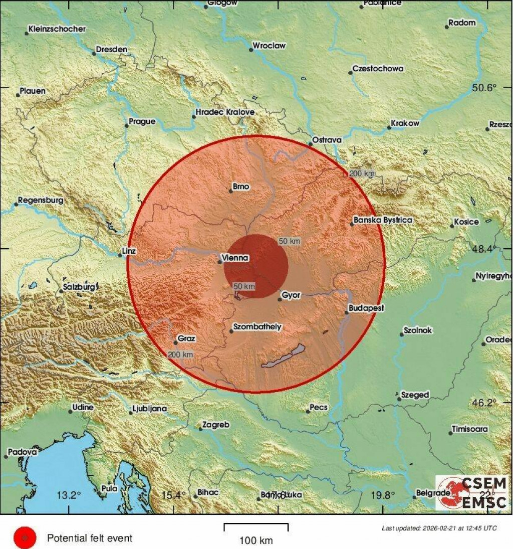 Slovensko zasiahlo zemetrasenie s magnit&uacute;dou 4,3. FOTO: EMSC
