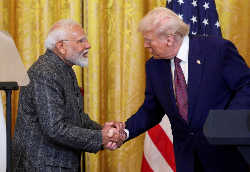 Americk&yacute; prezident Donald Trump a indick&yacute; premi&eacute;r Narendra Modi. FOTO: Reuters