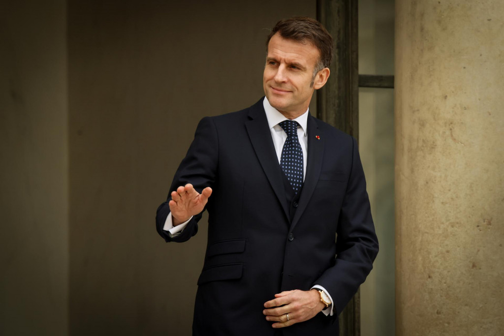 Na sn&iacute;mke franc&uacute;zsky prezident Emmanuel Macron. FOTO: TASR/AP